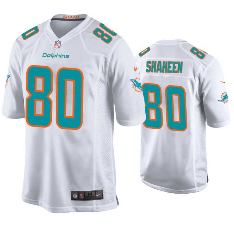 Men Miami Dolphins 80 Adam Shaheen Nike White Game NFL Jersey